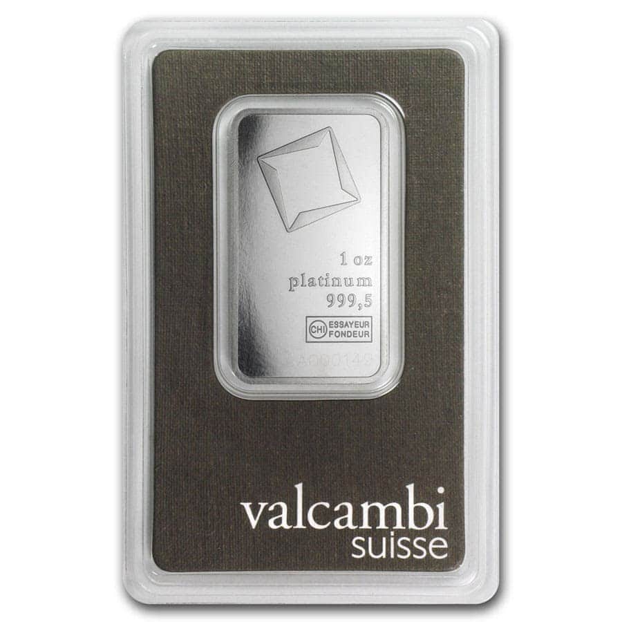1 oz Platinum Bar - Valcambi (In Assay) image 0