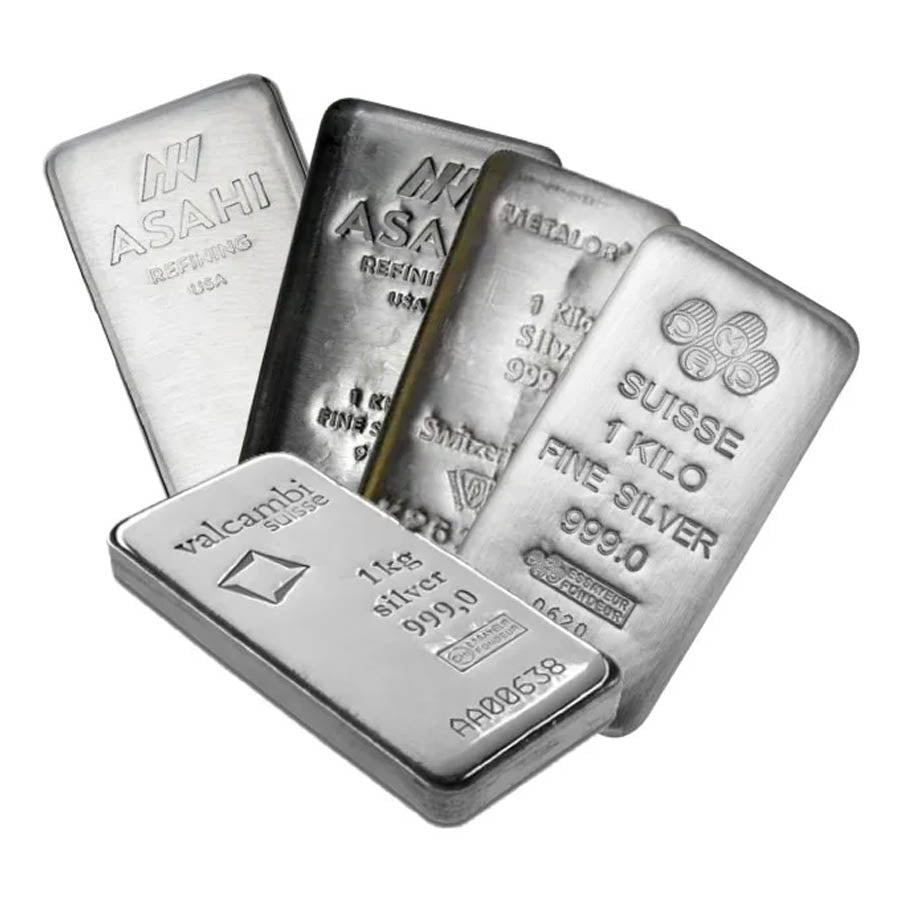 1 Kilo Silver Bars - Brand/Design Varies