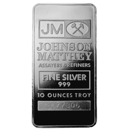 10 Oz Johnson Matthey Silver Bar-999 (Open)