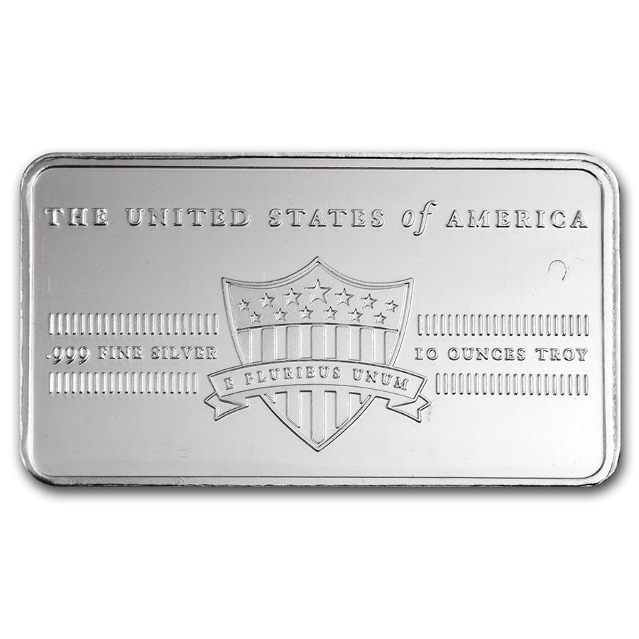 10 oz Silver Bar - E Pluribus Unum/Shield