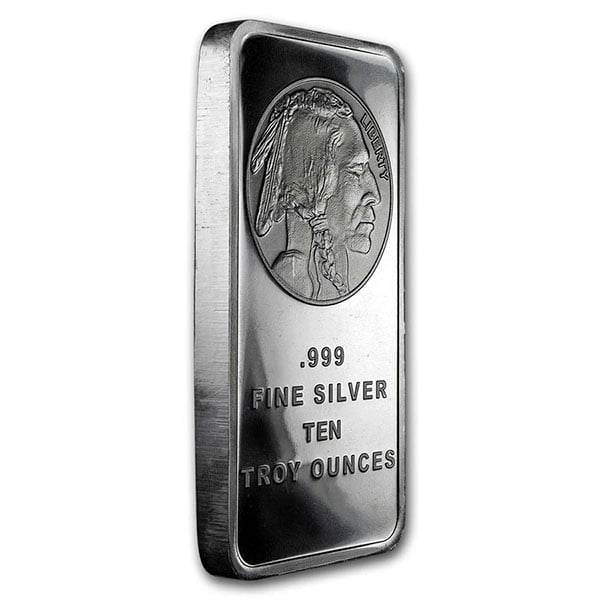 10 oz Buffalo Design 0.999 Pure Silver Bar