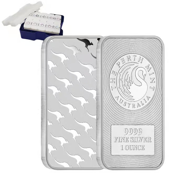 Monster Box of 200 - 1 oz Australia Perth Mint Silver Kangaroo Bar .9999 Fine image 0