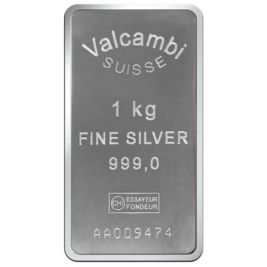 1 Kilo Valcambi Suisse Pure Silver Bar