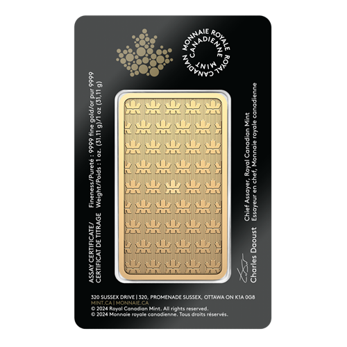1 oz Royal Canadian Mint Gold Bar (RCM) New Style image 1