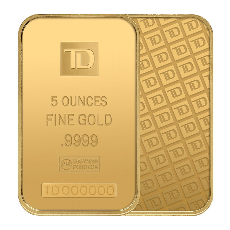 5 oz TD Bank Gold Bar image 2