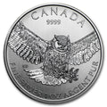 1 Oz Great Horned Owl Silver Coin : Birds Of Prey Series 2015