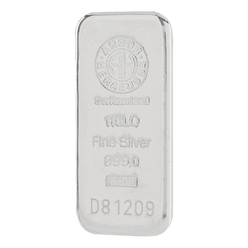 1 kilo Cast-Poured Silver Bar - Argor-Heraeus (Switzerland) image 0