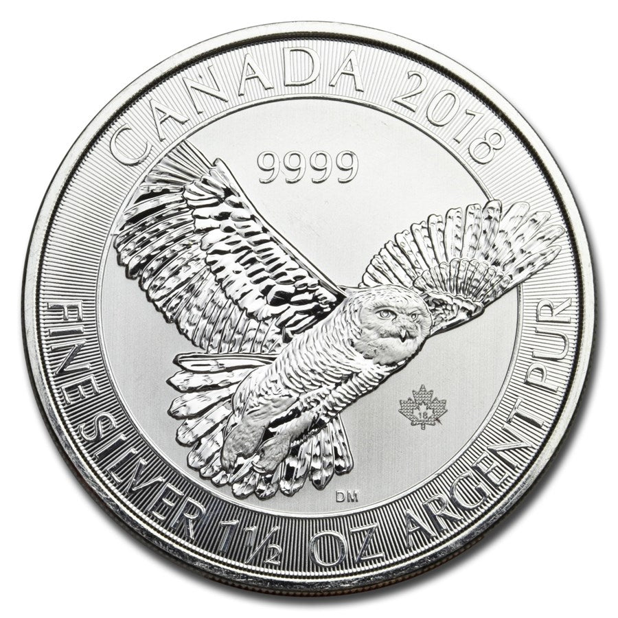2018 1.5 oz Canadian Silver Snowy Owl Coin (BU) image 0