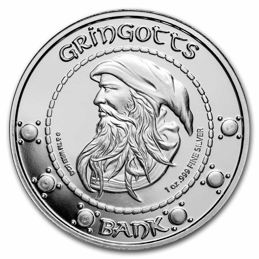 Harry Potter 1 oz Silver Currency: Gringotts Sickle Round image 1