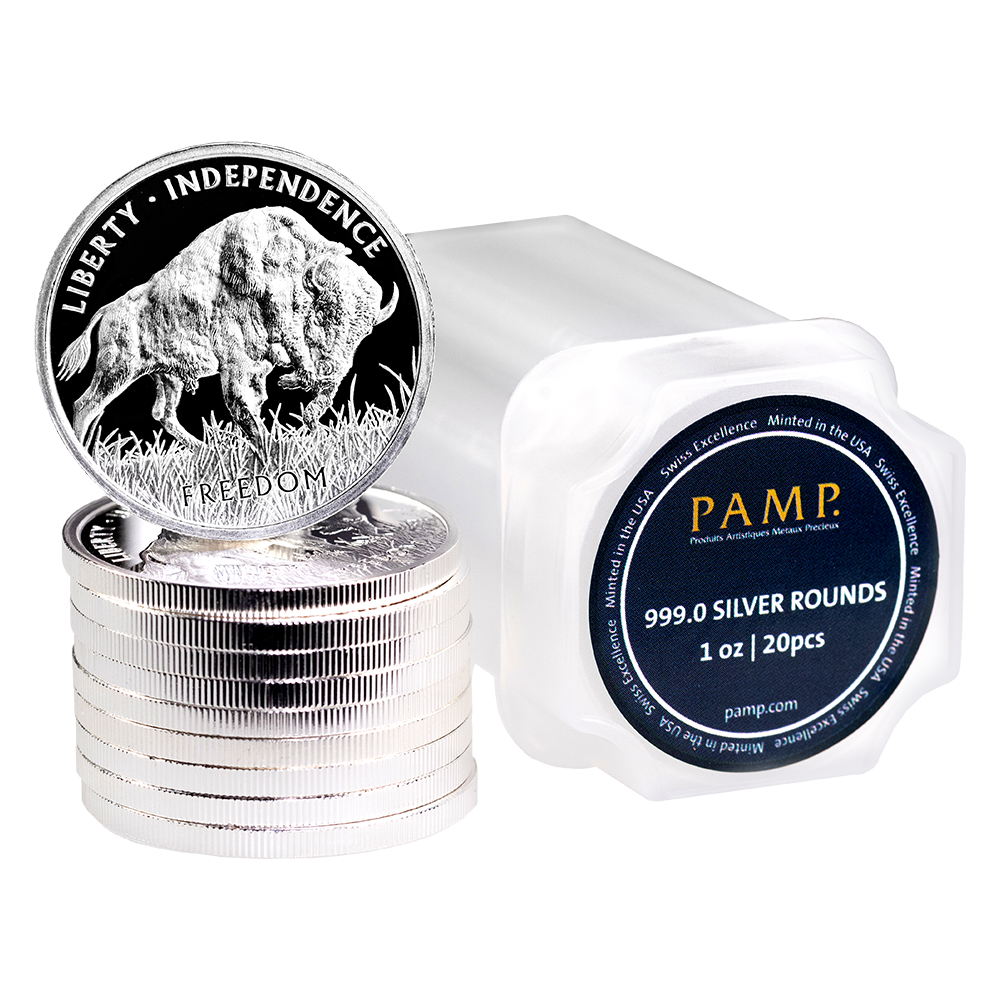 1 Oz Silver Round PAMP Buffalo image 2