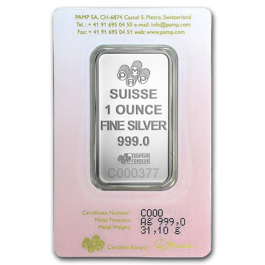 1 Oz PAMP Love Always Silver Bar image 1