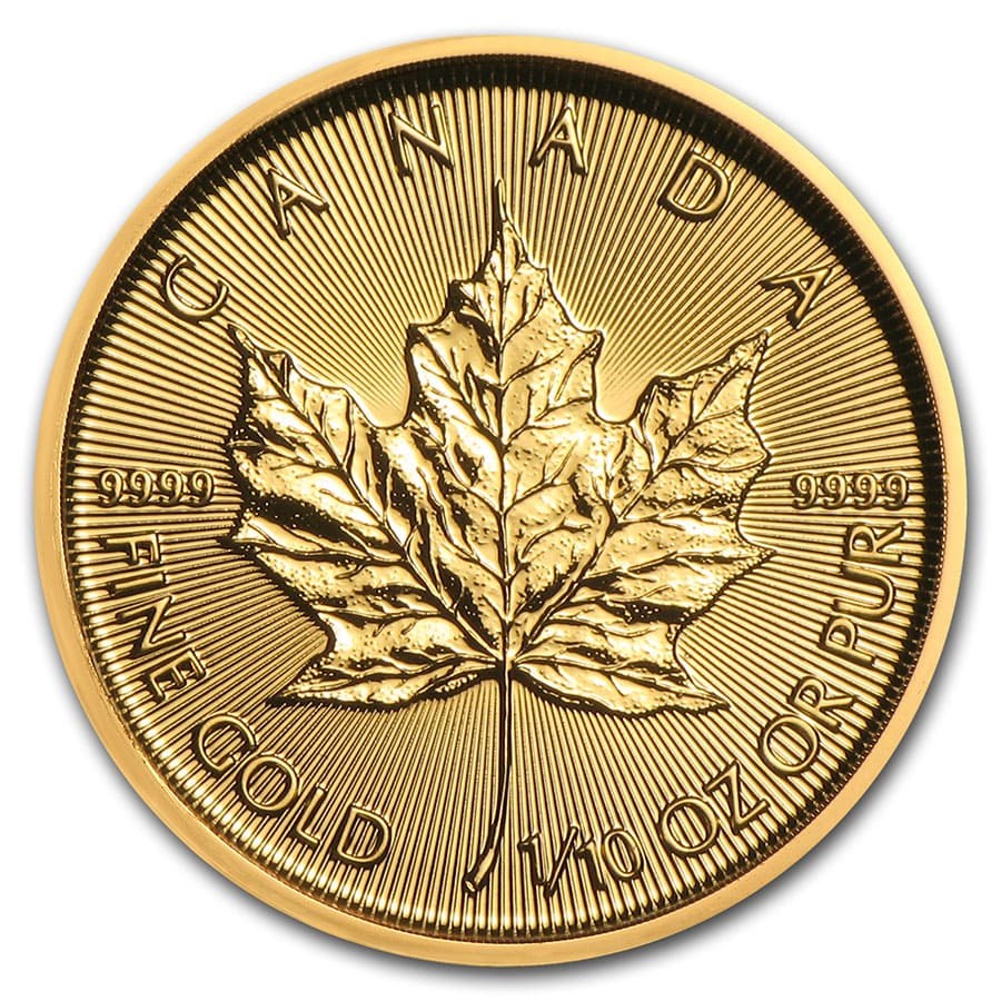 2020 1/10 Oz Canadian Maple Leaf Gold Coin image 0