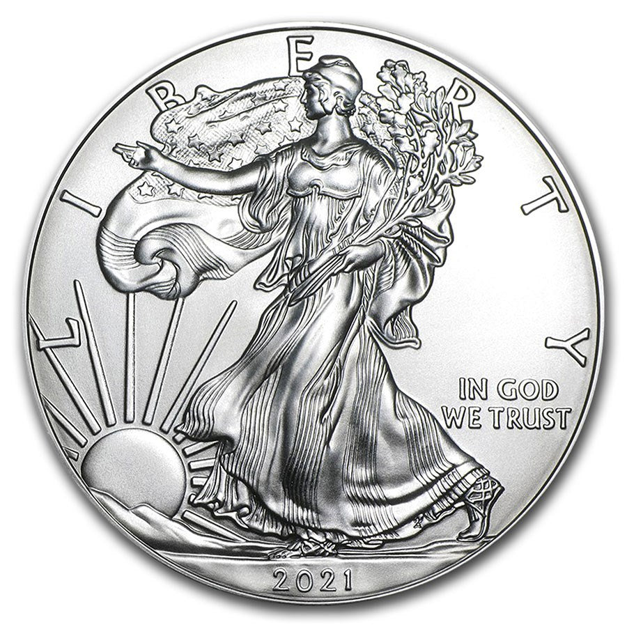 1 oz American Eagle Silver Coin 2021 BU image 0