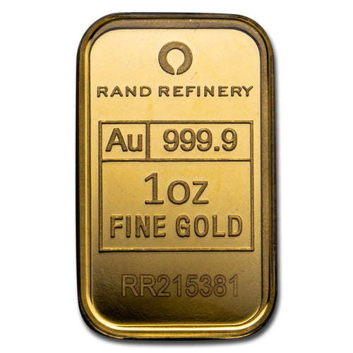 1 oz Rand Refinery Gold Bar (New w/ Black Assay) image 1