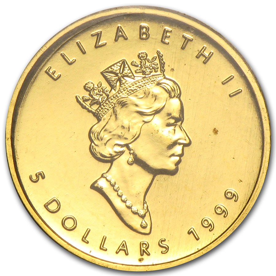 1999 Canada 1/10 oz Gold Maple Leaf image 1