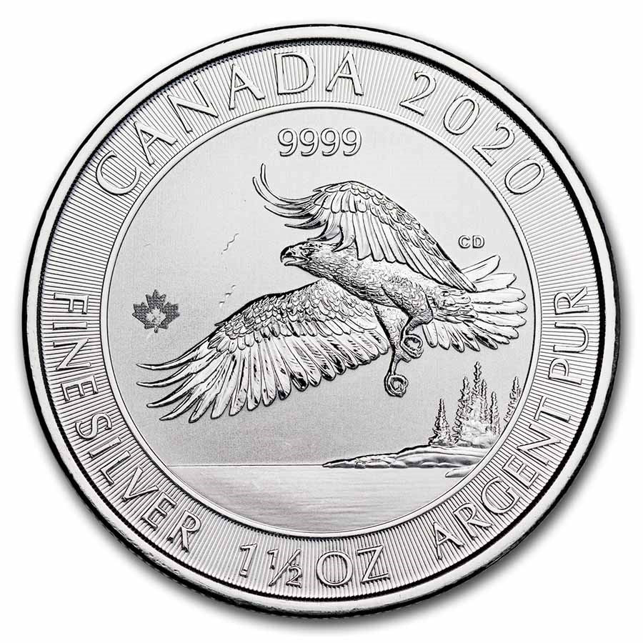 2020 1.5 oz Canadian Silver Bald Eagle Coin image 0