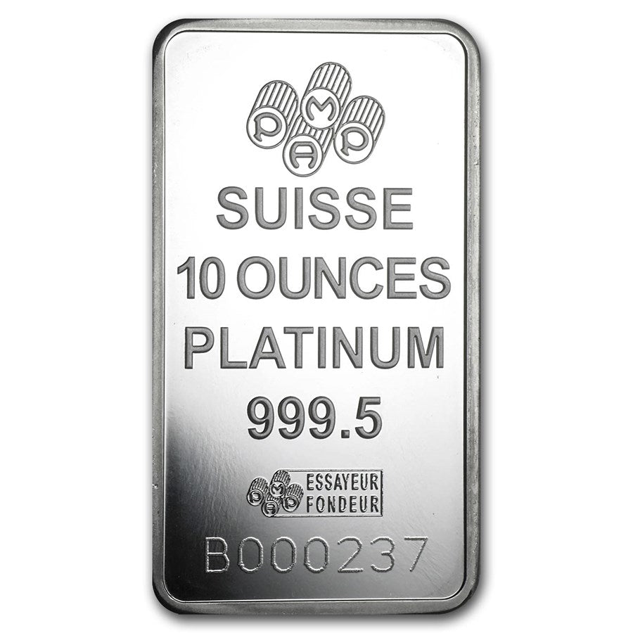10 oz Platinum Bar - PAMP Suisse image 1
