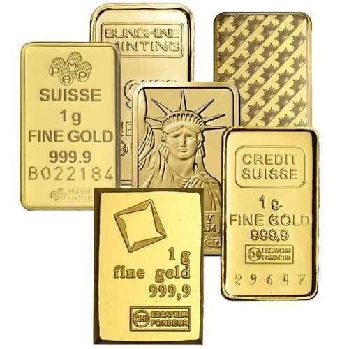 1 Gram Assorted Gold Bars (Various Mints) image 0
