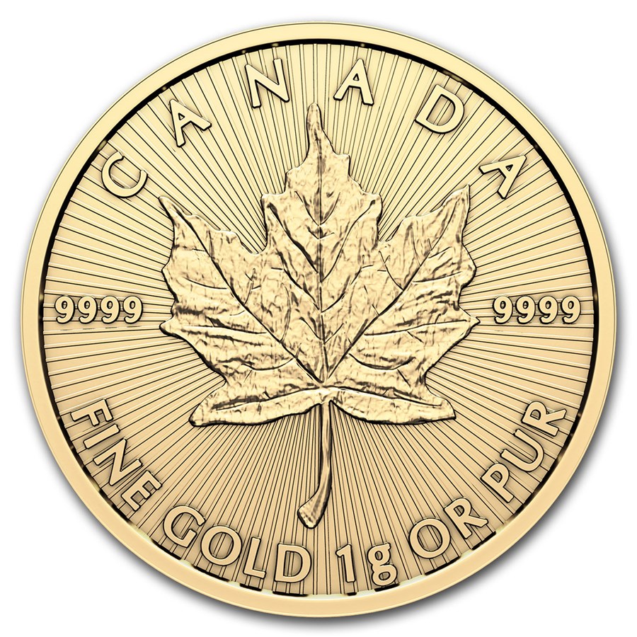 25x 1 gram Gold Maple Leafs Maplegram25™ (In Assay Sleeve/Random Year) image 1