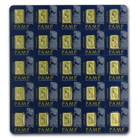 25 x 1 Gram Gold Bar Pamp Multi Gram .9999 image 0