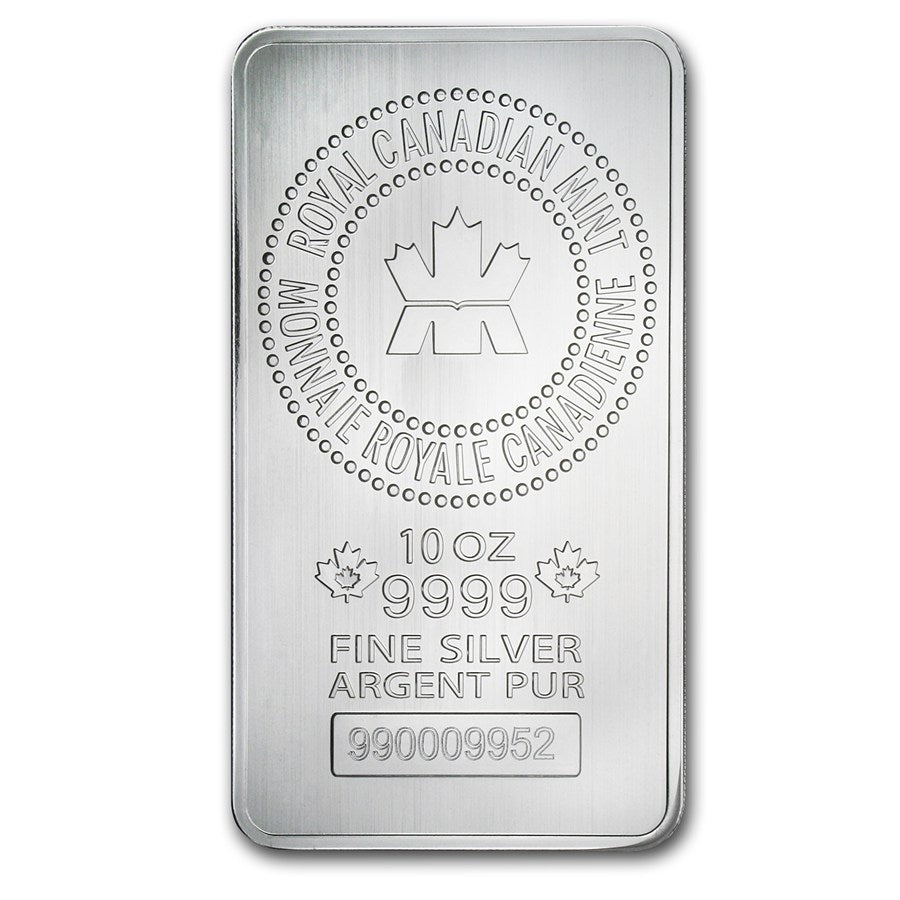 10 Oz Royal Canadian Mint Silver Bar (New) .9999 image 0