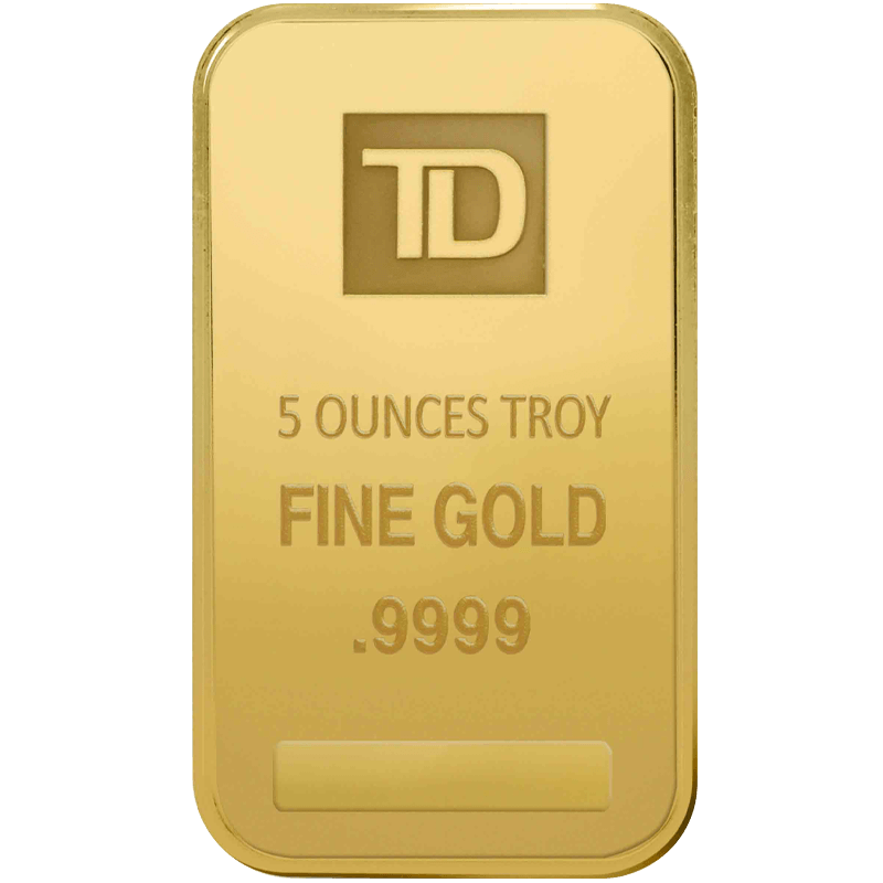 5 oz TD Bank Gold Bar image 0