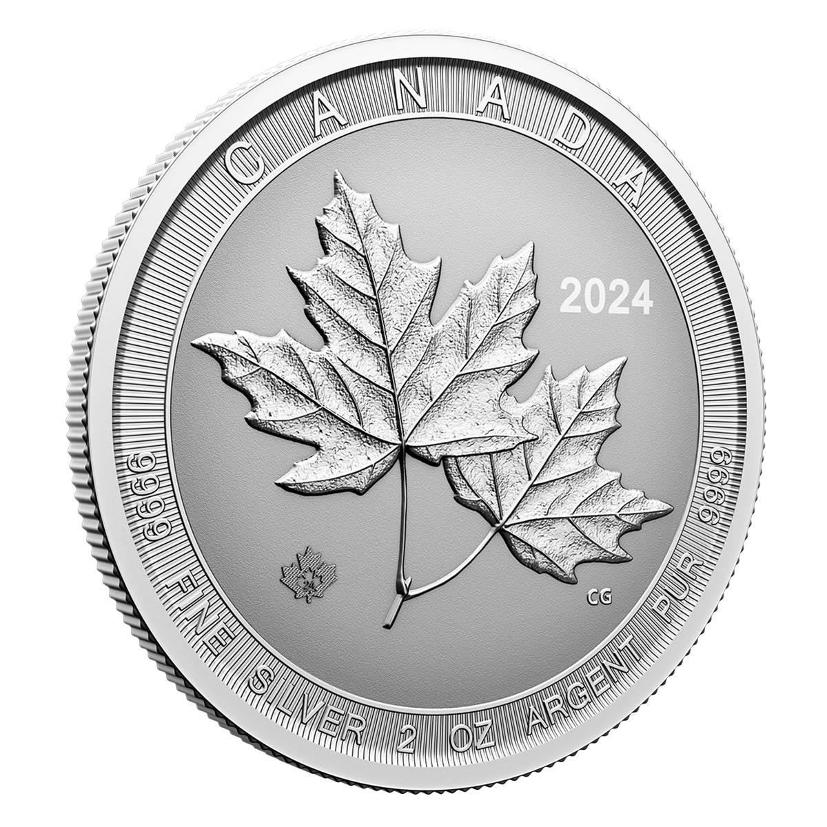Twin Maples - 2 oz. 99.99% Pure Silver Coin - Royal Canadian Mint (Random Year) image 1