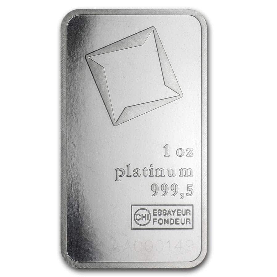 1 oz Platinum Bar - Valcambi (In Assay) image 2