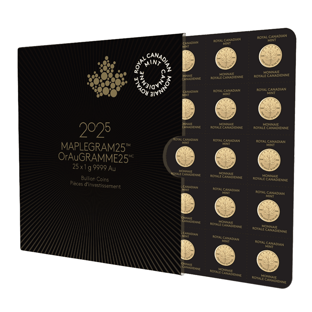 2025 25x 1 gram Gold Maple Leafs Maplegram25? (In Assay Sleeve) image 0