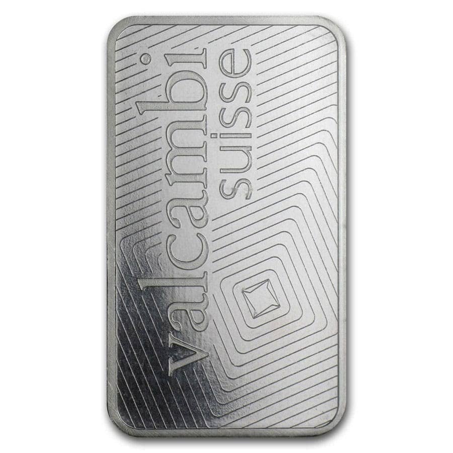 1 oz Platinum Bar - Valcambi (In Assay) image 3