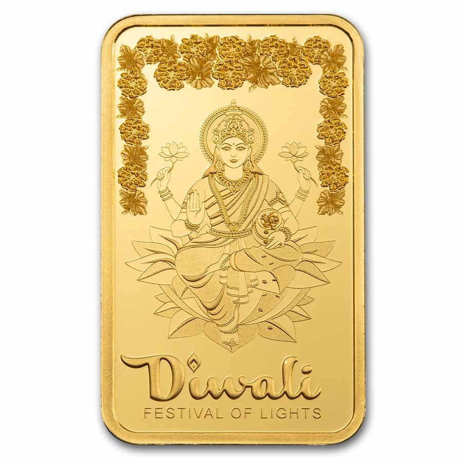 2025 5 gram Gold Bar - PAMP Suisse Diwali Lakshmi &amp; Rangoli image 2