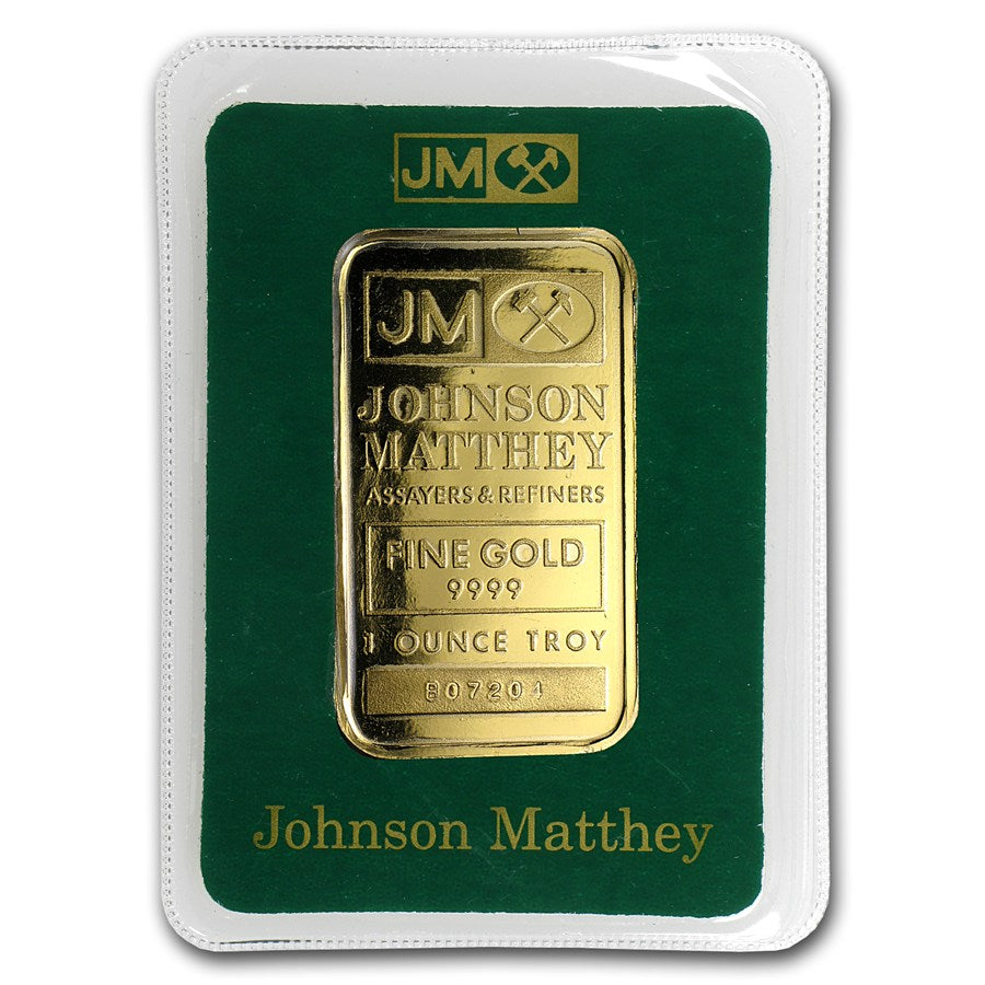 1 Oz Johnson Matthey Gold Bar in Assay image 0