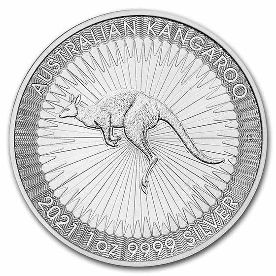 1 Oz Silver Australia Kangaroo 2021 BU image 0
