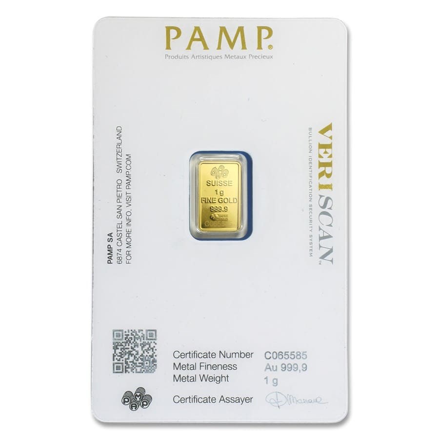 1 gram Gold PAMP Suisse Lady Fortuna (w/certificate) image 1