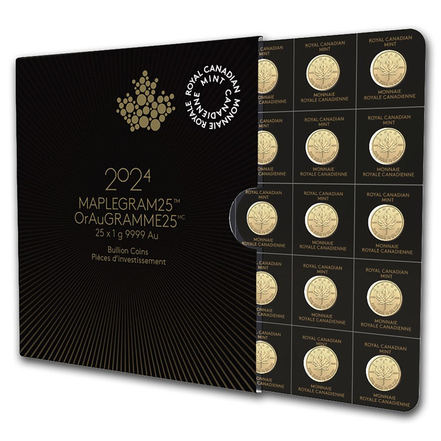 25x 1 gram Gold Maple Leafs Maplegram25™ (In Assay Sleeve/Random Year) image 3