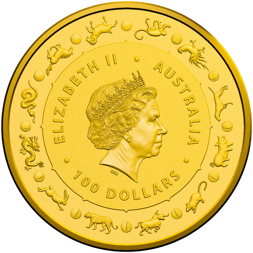 2017 Australia 1 oz Gold Lunar Rooster BU image 1