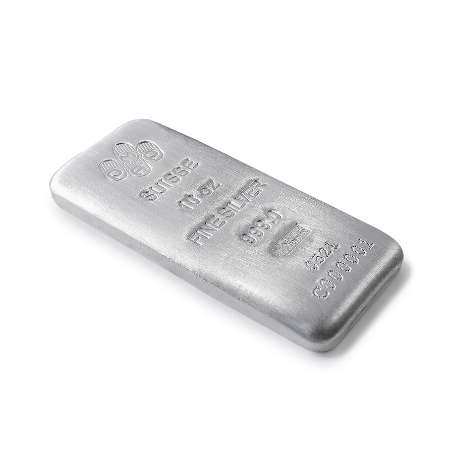 10 oz PAMP Pure Silver Cast Bar (With Certificate) image 1