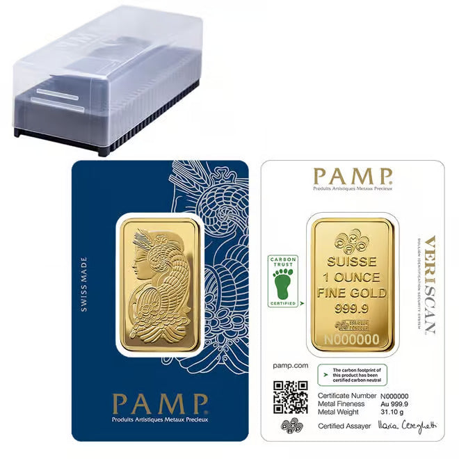 1 oz Gold Bar PAMP Suisse Lady Fortuna Veriscan Carbon Neutral (In Assay) image 5
