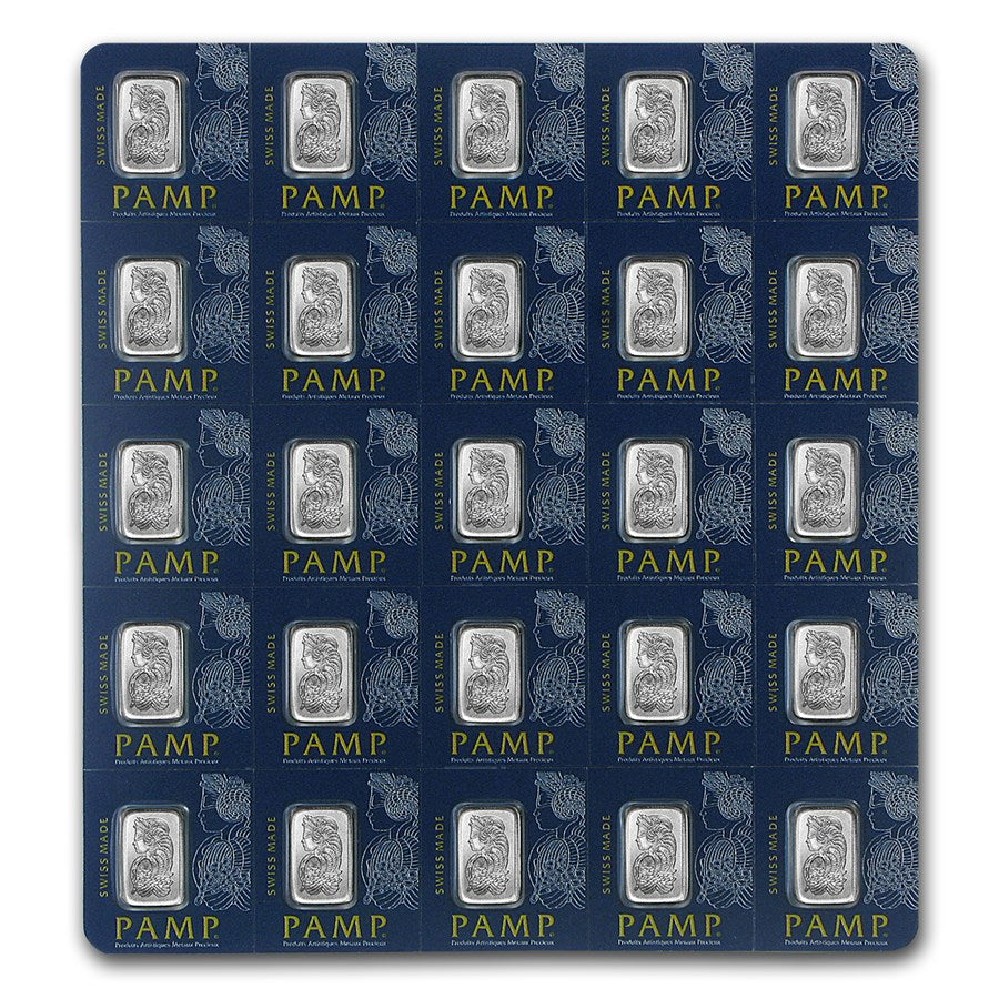 25x1 gram Platinum Bar - PAMP Suisse Fortuna Multigram+25 (In Assay) image 0