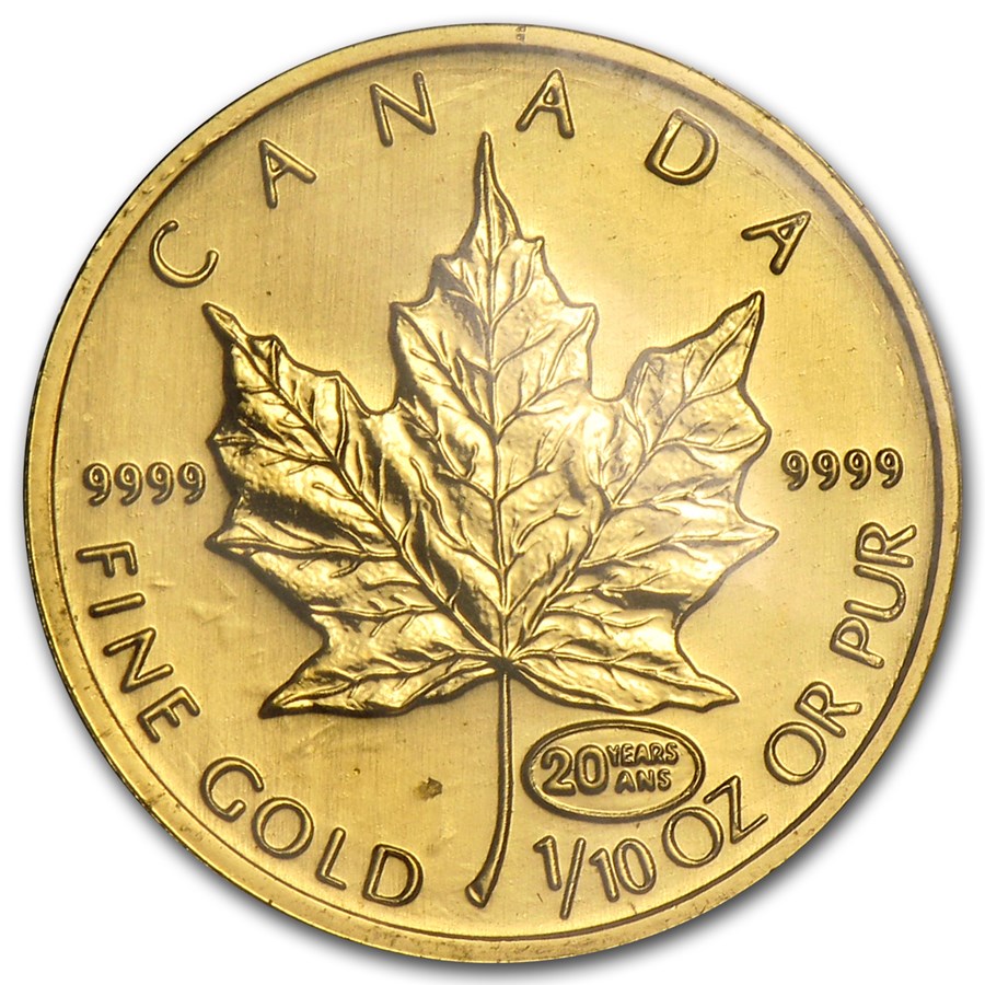 1999 Canada 1/10 oz Gold Maple Leaf image 0