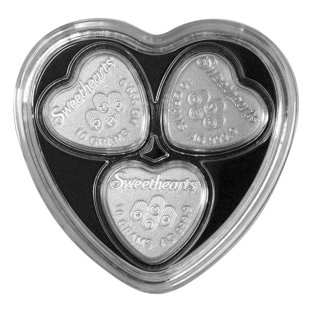 30 Gram Silver Sweethearts Candy PAMP Suisse 3-Heart Set .9999 Fine 2023 Limited Edition (w/Box)