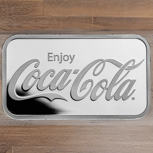 1 oz Coca Cola Pure Silver .999 Bar image 1