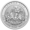 ICE AGE SERIE ? Smilodon Sabre-tooth Cat 2 oz 99.99% Silver Bu Coin Canada 2023 image 0