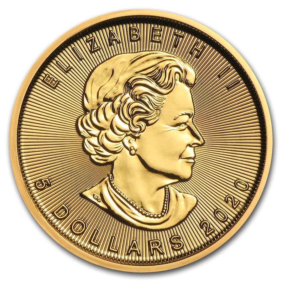 2020 1/10 Oz Canadian Maple Leaf Gold Coin image 1