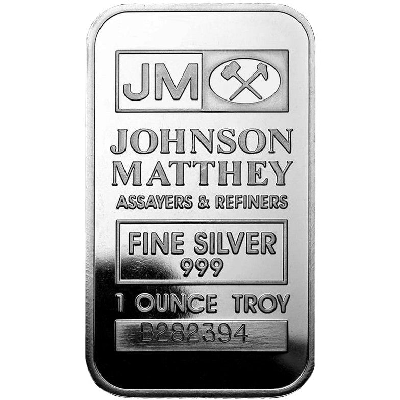 1 Oz Vintage, Premium Johnson Matthey Silver Bar image 0