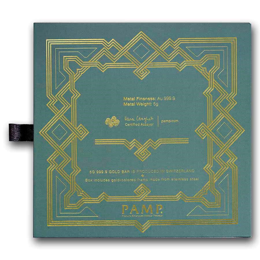 5 gram Gold Bar - PAMP Arabian Falcon (w/Assay &amp; Frame) image 6