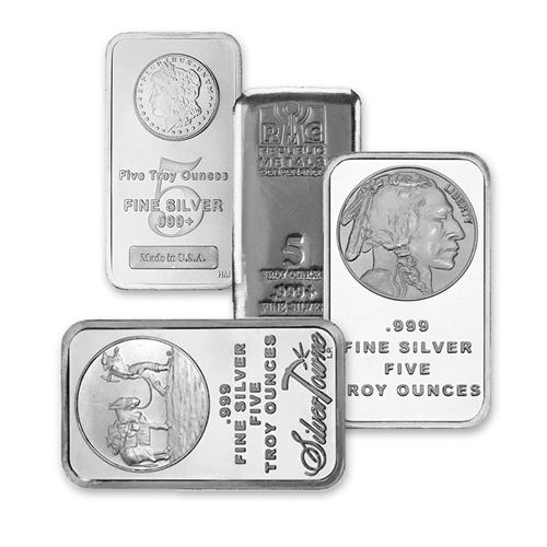 5 oz Random/Various Mints Silver Bars (Secondary Market) image 0