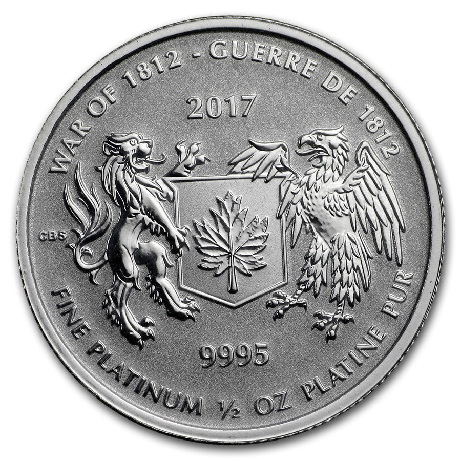 2017 Canada 1/2 oz Platinum War of 1812 BU image 0