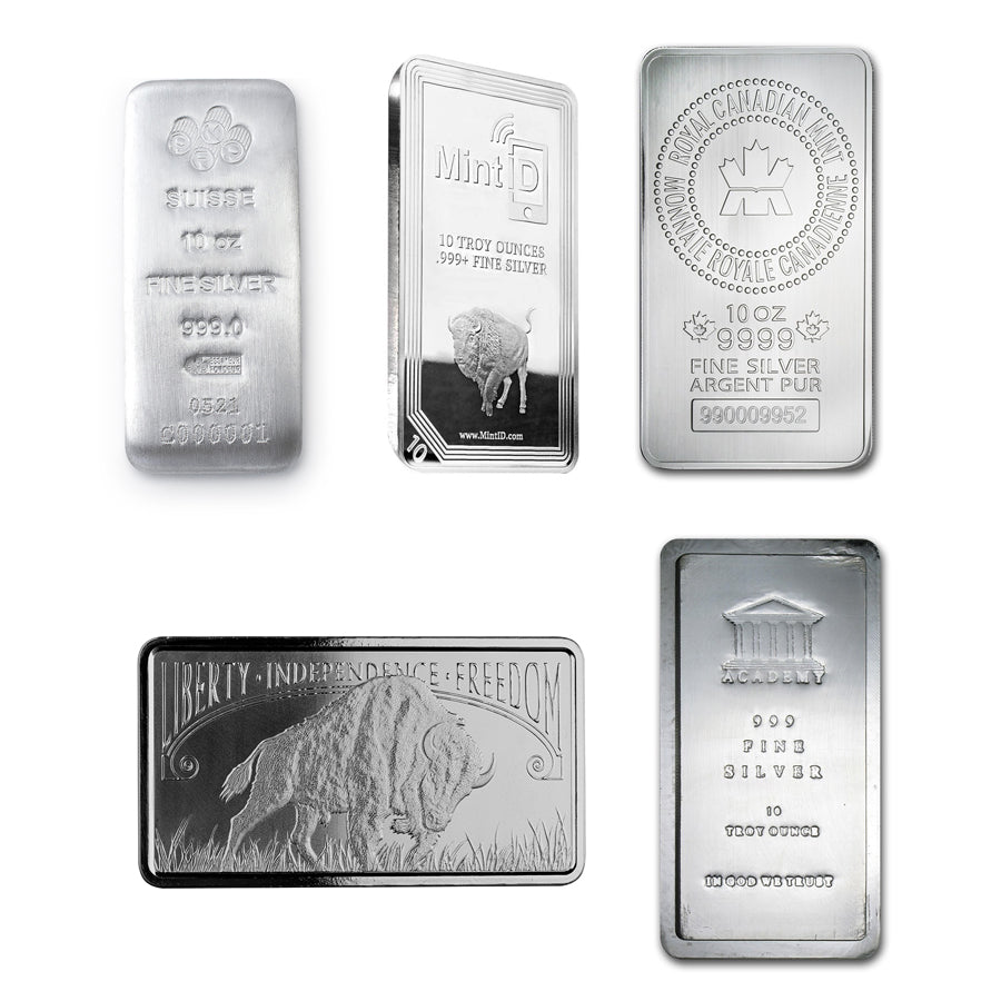 10 oz Pure Silver Assorted Bars image 0