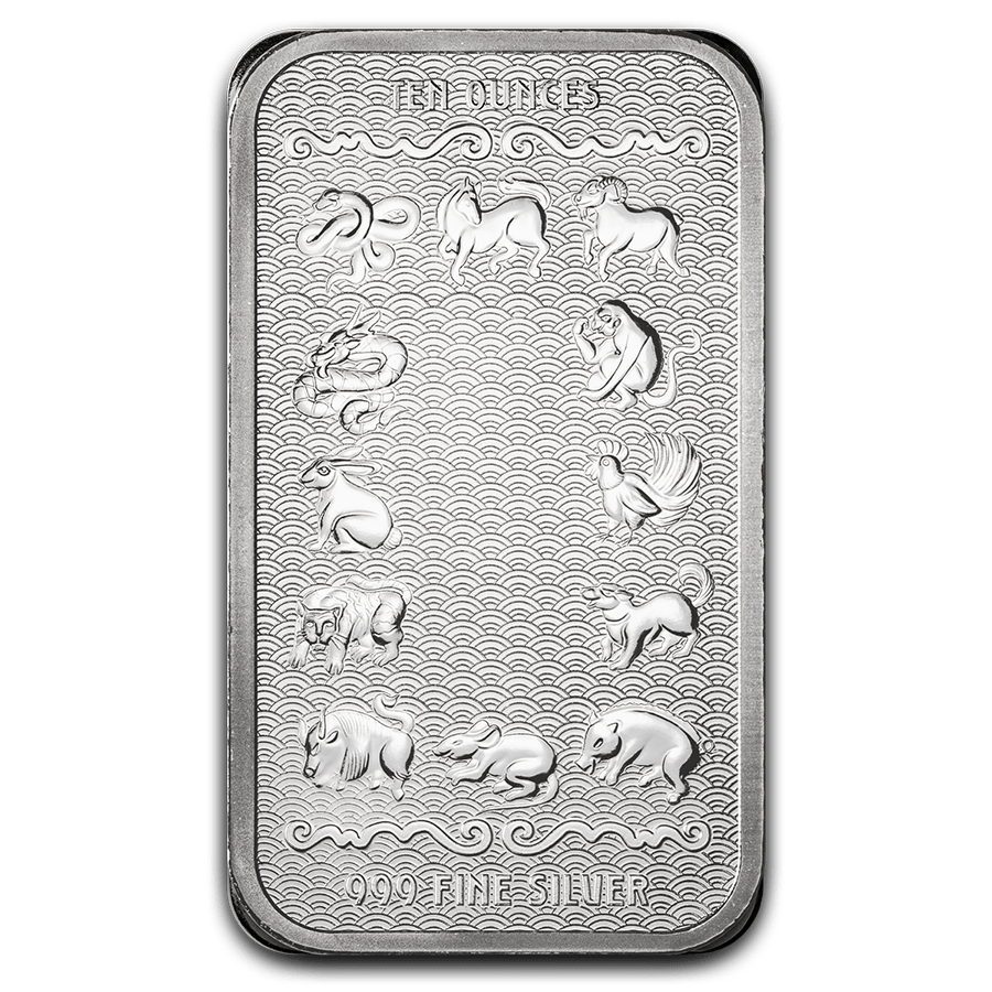 2026 10 oz PAMP Year of the Horse Pure Silver Bar .999 image 1